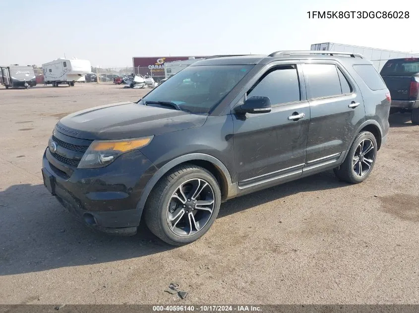 2013 Ford Explorer Sport VIN: 1FM5K8GT3DGC86028 Lot: 40596140