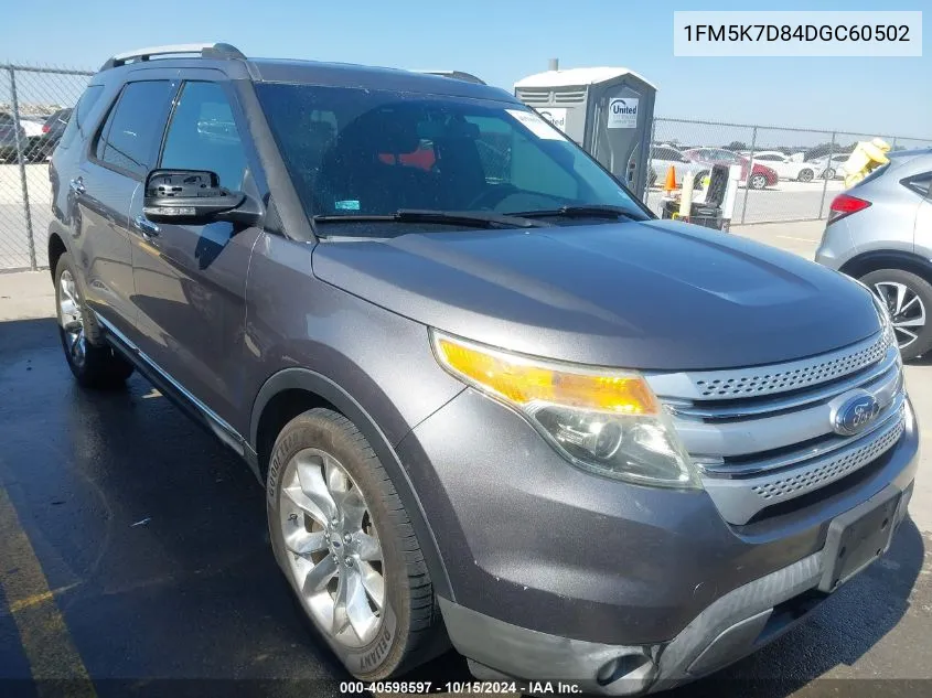 2013 Ford Explorer Xlt VIN: 1FM5K7D84DGC60502 Lot: 40598597