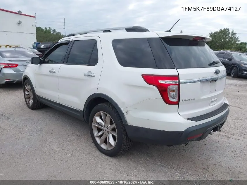 2013 Ford Explorer Limited VIN: 1FM5K7F89DGA74127 Lot: 40609829