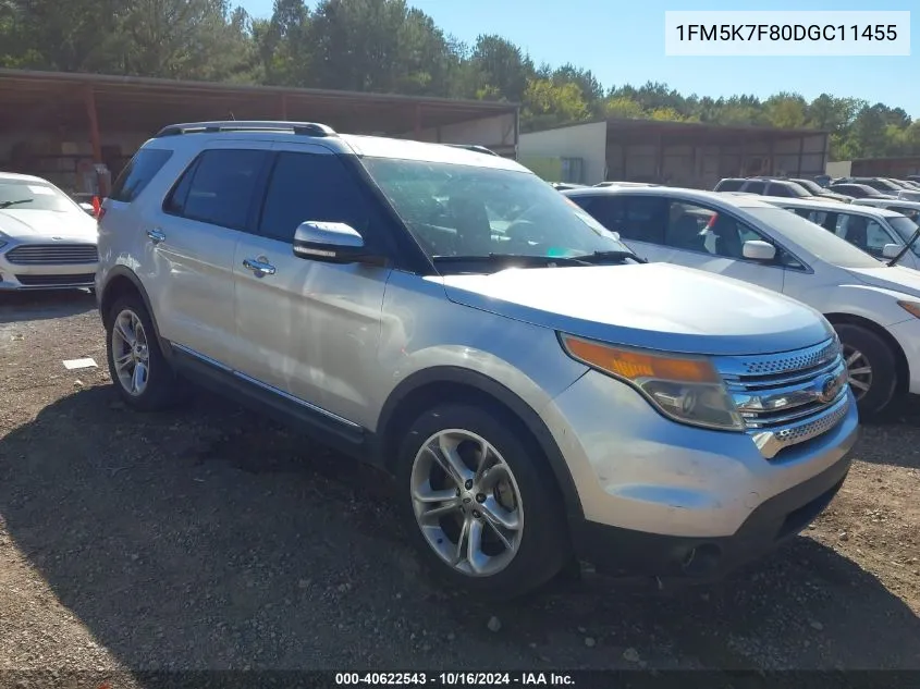 2013 Ford Explorer Limited VIN: 1FM5K7F80DGC11455 Lot: 40622543