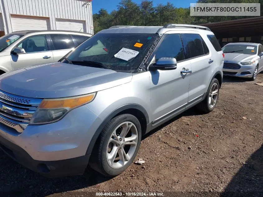 2013 Ford Explorer Limited VIN: 1FM5K7F80DGC11455 Lot: 40622543