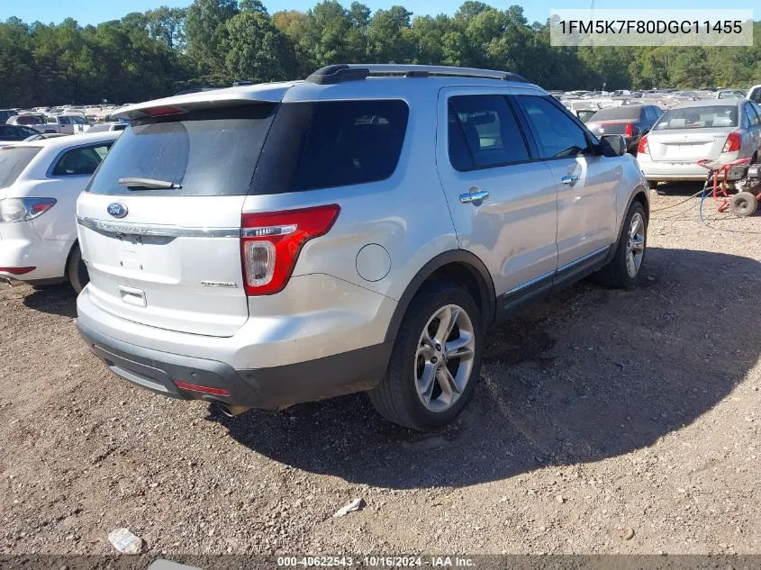 2013 Ford Explorer Limited VIN: 1FM5K7F80DGC11455 Lot: 40622543