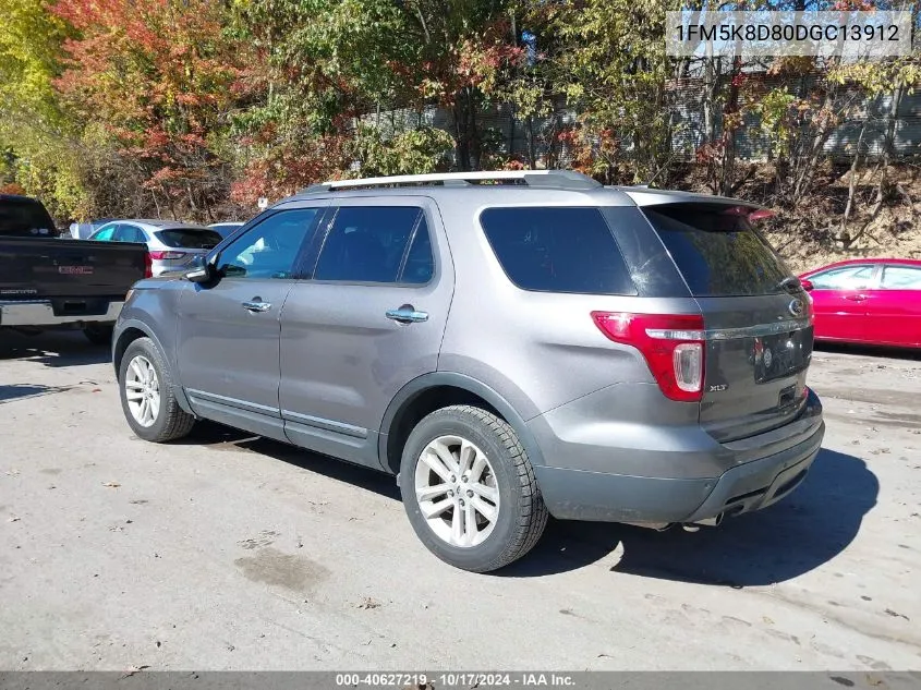 2013 Ford Explorer Xlt VIN: 1FM5K8D80DGC13912 Lot: 40627219