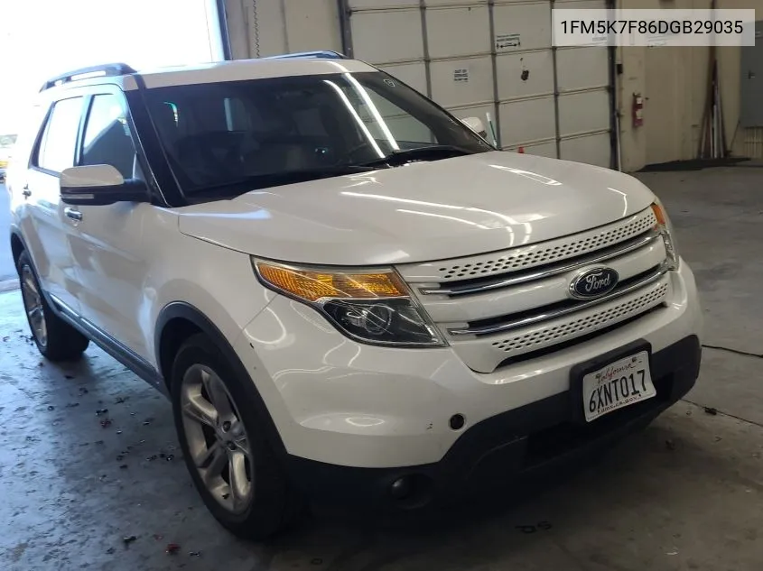 2013 Ford Explorer Limited VIN: 1FM5K7F86DGB29035 Lot: 40628321