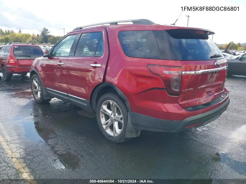 2013 Ford Explorer Limited VIN: 1FM5K8F88DGC86801 Lot: 40644354