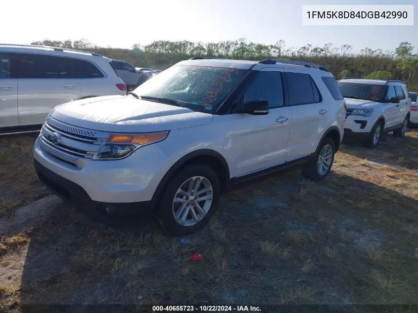 2013 Ford Explorer Xlt VIN: 1FM5K8D84DGB42990 Lot: 40655723