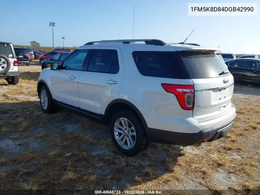 2013 Ford Explorer Xlt VIN: 1FM5K8D84DGB42990 Lot: 40655723