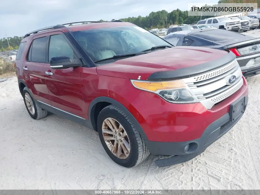 2013 Ford Explorer Xlt VIN: 1FM5K7D86DGB55928 Lot: 40657965