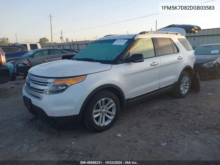 2013 Ford Explorer Xlt VIN: 1FM5K7D82DGB03583 Lot: 40658231