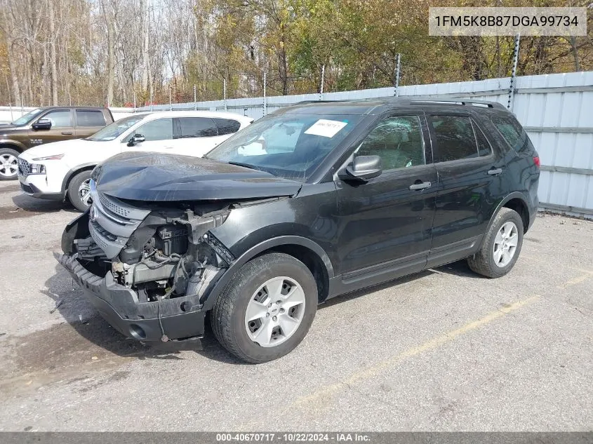 2013 Ford Explorer VIN: 1FM5K8B87DGA99734 Lot: 40670717