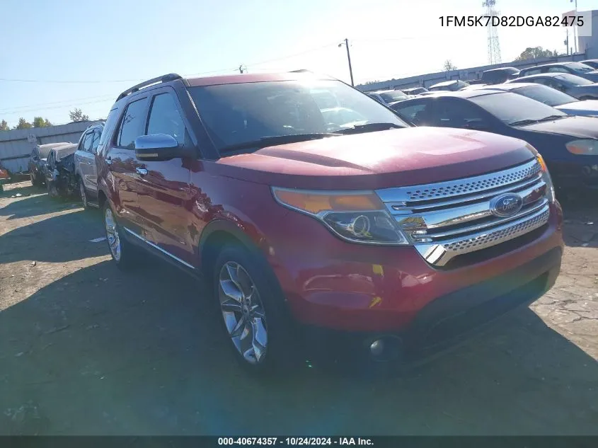 2013 Ford Explorer Xlt VIN: 1FM5K7D82DGA82475 Lot: 40674357