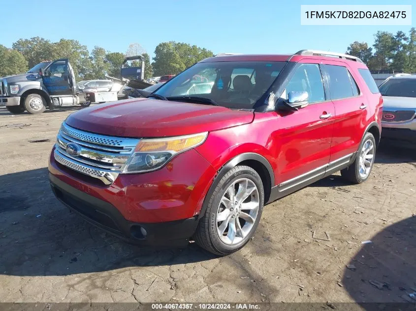 2013 Ford Explorer Xlt VIN: 1FM5K7D82DGA82475 Lot: 40674357