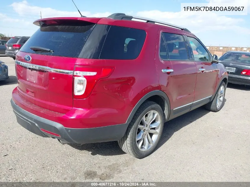 2013 Ford Explorer Xlt VIN: 1FM5K7D84DGA59067 Lot: 40677216