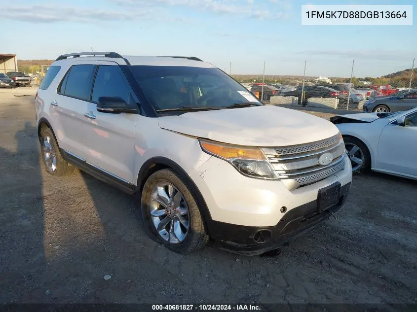 2013 Ford Explorer Xlt VIN: 1FM5K7D88DGB13664 Lot: 40681827