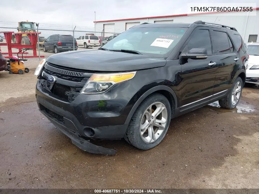 1FM5K7F86DGA67555 2013 Ford Explorer Limited