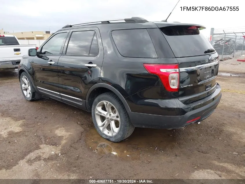 1FM5K7F86DGA67555 2013 Ford Explorer Limited