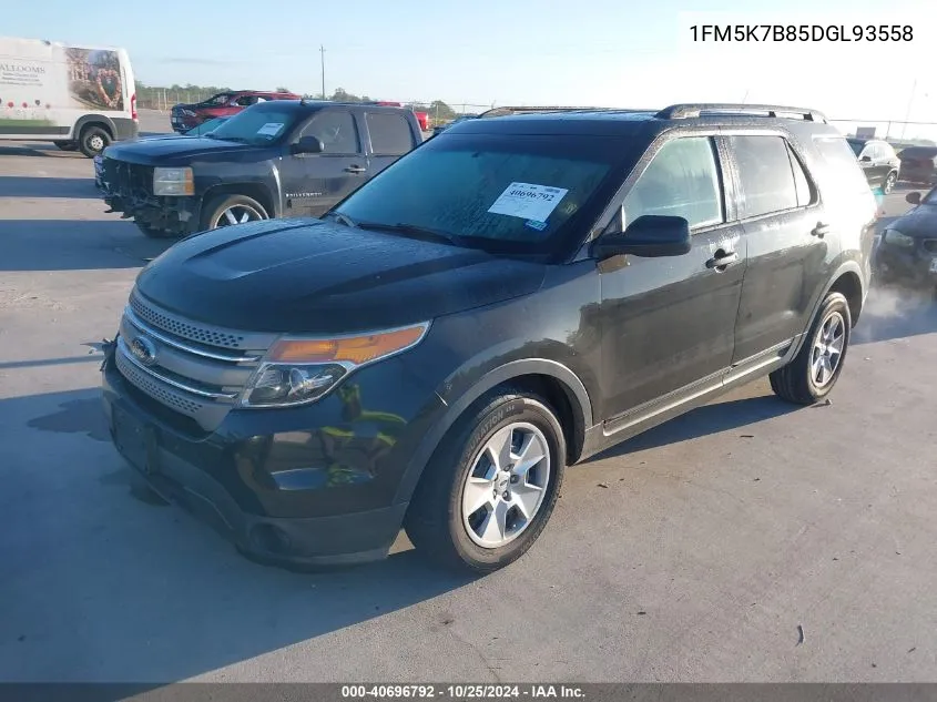 2013 Ford Explorer VIN: 1FM5K7B85DGL93558 Lot: 40696792