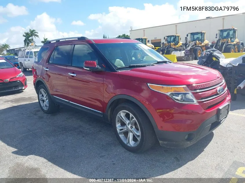 2013 Ford Explorer Limited VIN: 1FM5K8F83DGA79796 Lot: 40712387