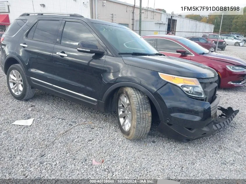 2013 Ford Explorer Limited VIN: 1FM5K7F91DGB81598 Lot: 40739848