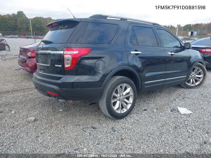 2013 Ford Explorer Limited VIN: 1FM5K7F91DGB81598 Lot: 40739848