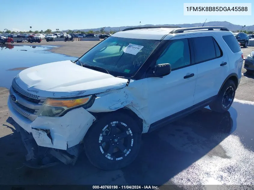 2013 Ford Explorer VIN: 1FM5K8B85DGA45588 Lot: 40765198