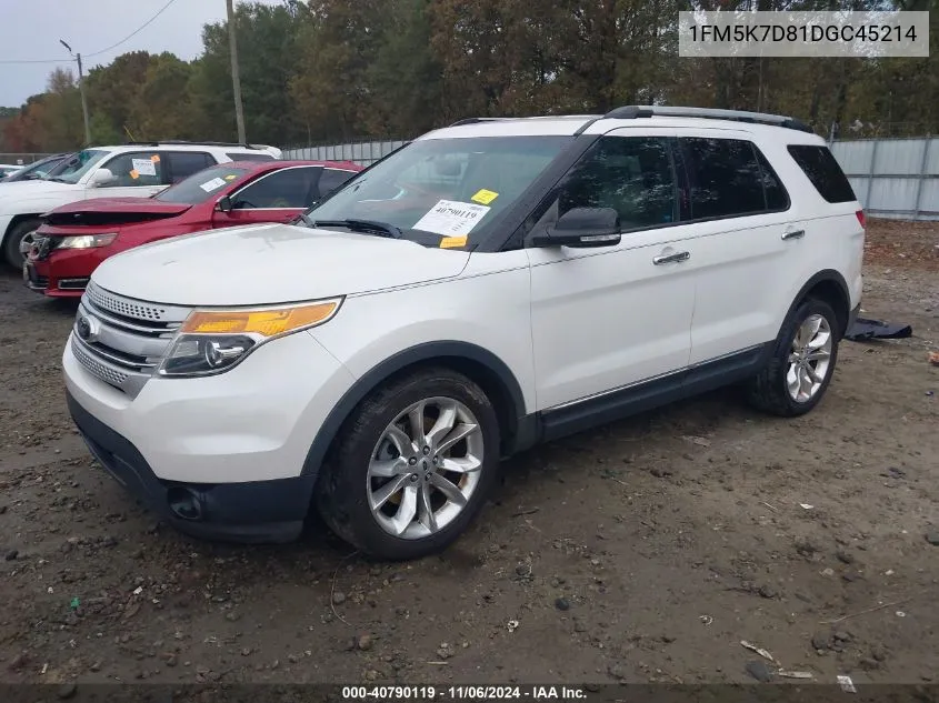 2013 Ford Explorer Xlt VIN: 1FM5K7D81DGC45214 Lot: 40790119