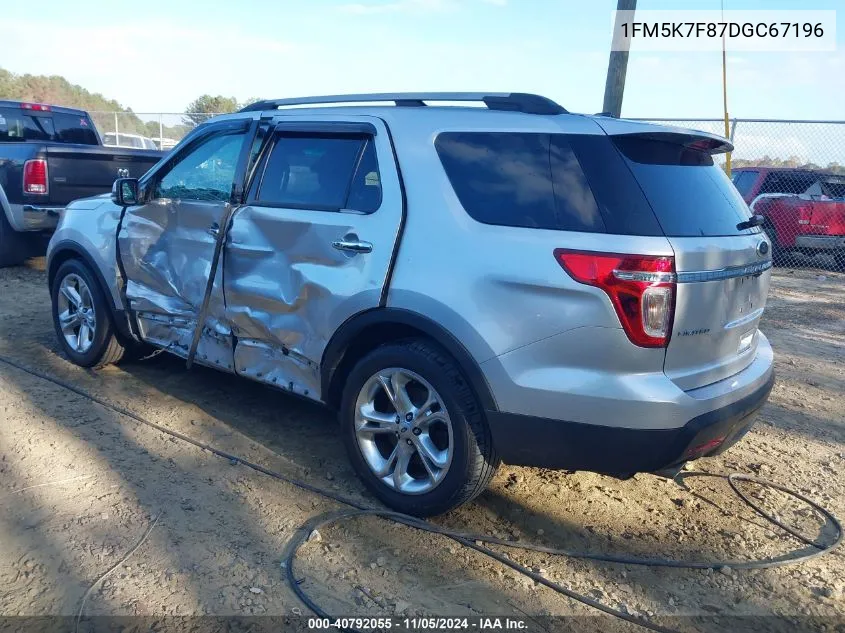 2013 Ford Explorer Limited VIN: 1FM5K7F87DGC67196 Lot: 40792055