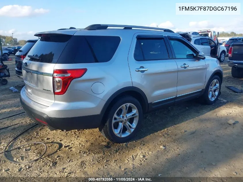 2013 Ford Explorer Limited VIN: 1FM5K7F87DGC67196 Lot: 40792055