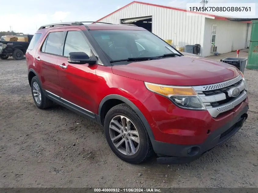 2013 Ford Explorer Xlt VIN: 1FM5K7D88DGB86761 Lot: 40800932