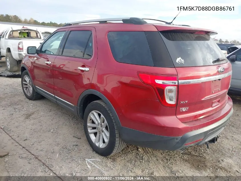 2013 Ford Explorer Xlt VIN: 1FM5K7D88DGB86761 Lot: 40800932