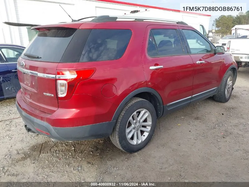 2013 Ford Explorer Xlt VIN: 1FM5K7D88DGB86761 Lot: 40800932