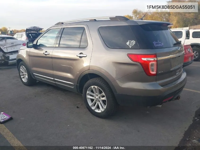 2013 Ford Explorer Xlt VIN: 1FM5K8D85DGA55051 Lot: 40871162