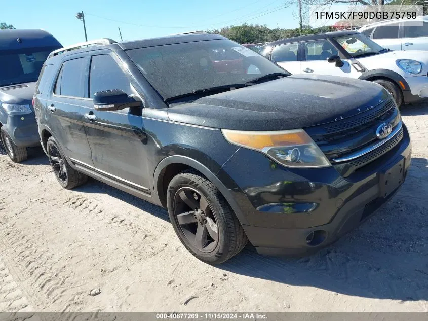 2013 Ford Explorer Limited VIN: 1FM5K7F90DGB75758 Lot: 40877269