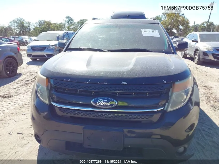 2013 Ford Explorer Limited VIN: 1FM5K7F90DGB75758 Lot: 40877269