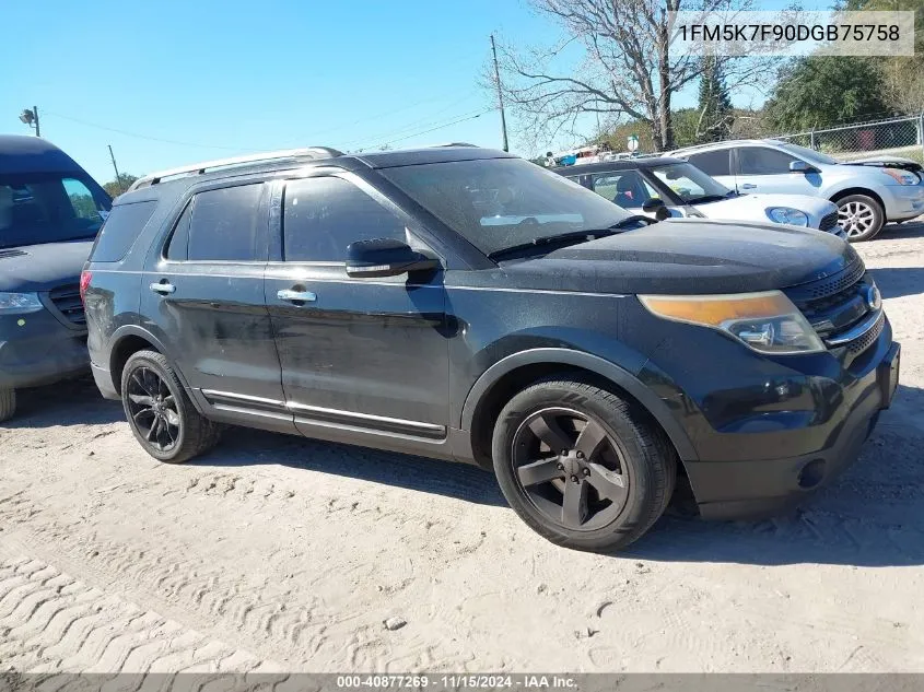 2013 Ford Explorer Limited VIN: 1FM5K7F90DGB75758 Lot: 40877269