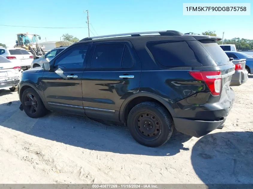 2013 Ford Explorer Limited VIN: 1FM5K7F90DGB75758 Lot: 40877269