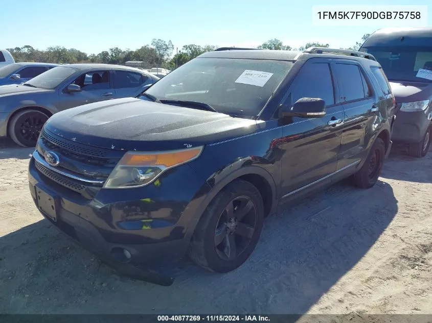 2013 Ford Explorer Limited VIN: 1FM5K7F90DGB75758 Lot: 40877269