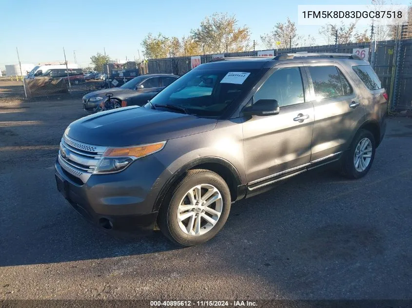 2013 Ford Explorer Xlt VIN: 1FM5K8D83DGC87518 Lot: 40895612