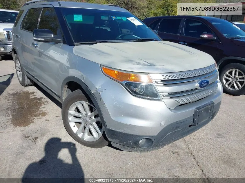 2013 Ford Explorer Xlt VIN: 1FM5K7D83DGB22367 Lot: 40923973