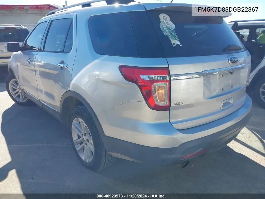 2013 Ford Explorer Xlt VIN: 1FM5K7D83DGB22367 Lot: 40923973