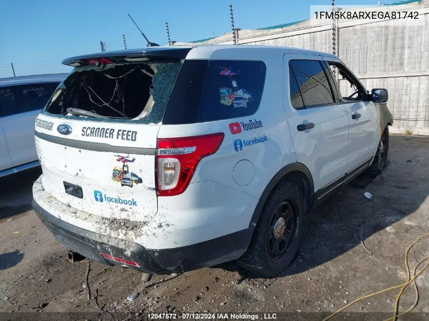 1FM5K8ARXEGA81742 2014 Ford Explorer Police Interceptor