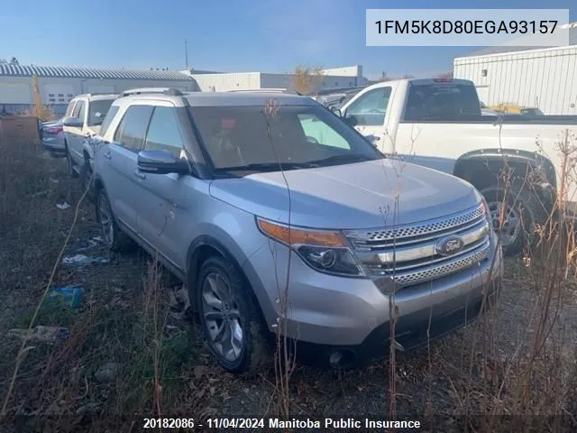 2014 Ford Explorer Xlt VIN: 1FM5K8D80EGA93157 Lot: 20182086