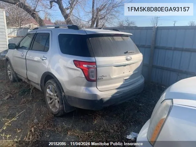 2014 Ford Explorer Xlt VIN: 1FM5K8D80EGA93157 Lot: 20182086