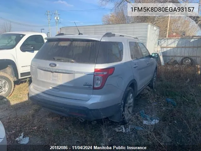 2014 Ford Explorer Xlt VIN: 1FM5K8D80EGA93157 Lot: 20182086