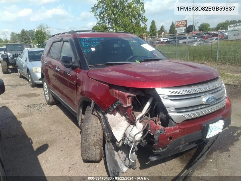 2014 Ford Explorer Xlt VIN: 1FM5K8D82EGB59837 Lot: 39470483