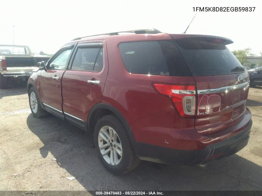 1FM5K8D82EGB59837 2014 Ford Explorer Xlt