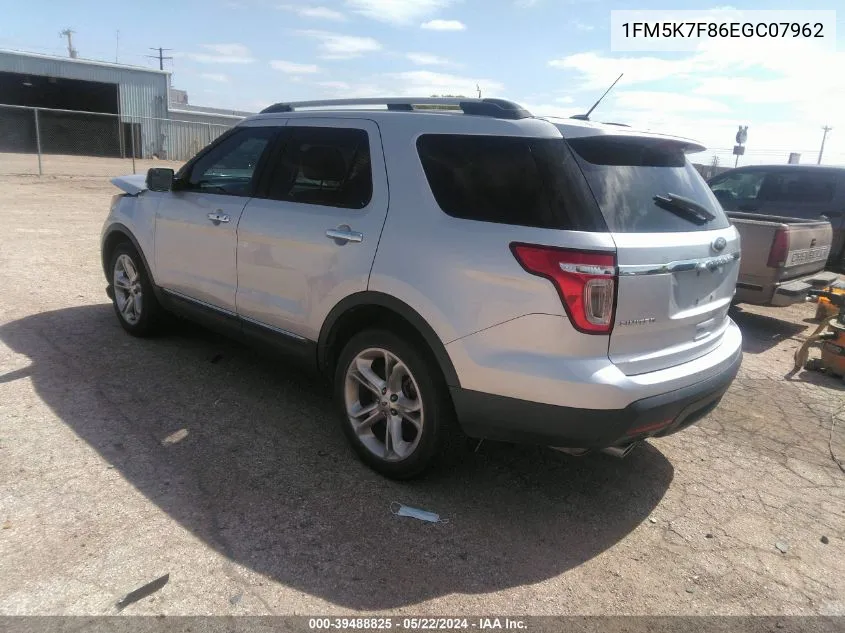 1FM5K7F86EGC07962 2014 Ford Explorer Limited