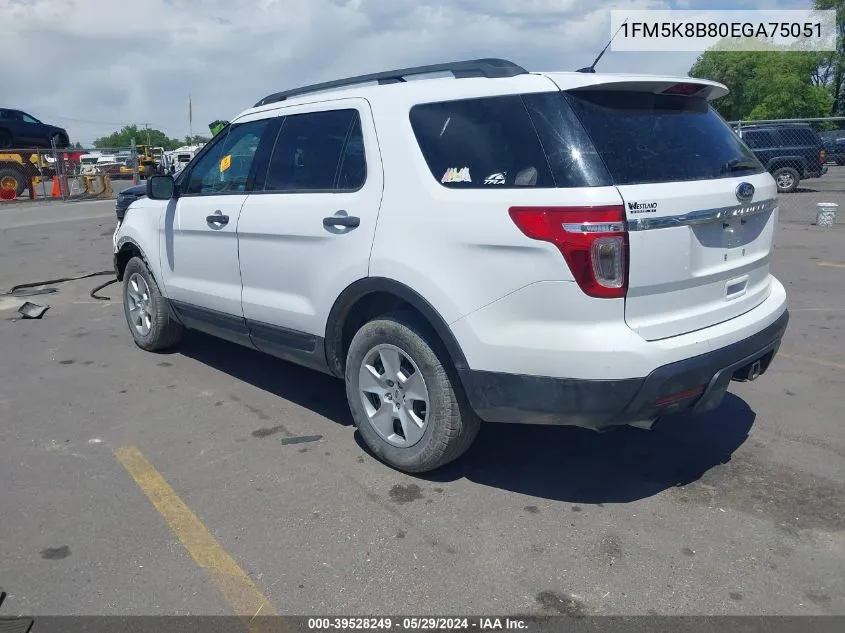 1FM5K8B80EGA75051 2014 Ford Explorer