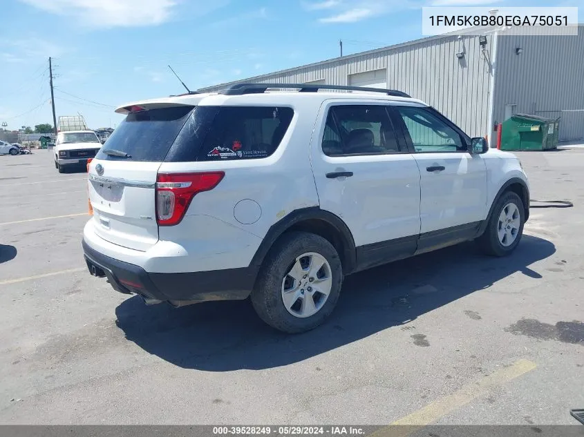 2014 Ford Explorer VIN: 1FM5K8B80EGA75051 Lot: 39528249