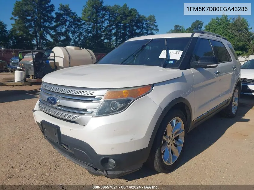 1FM5K7D80EGA43286 2014 Ford Explorer Xlt